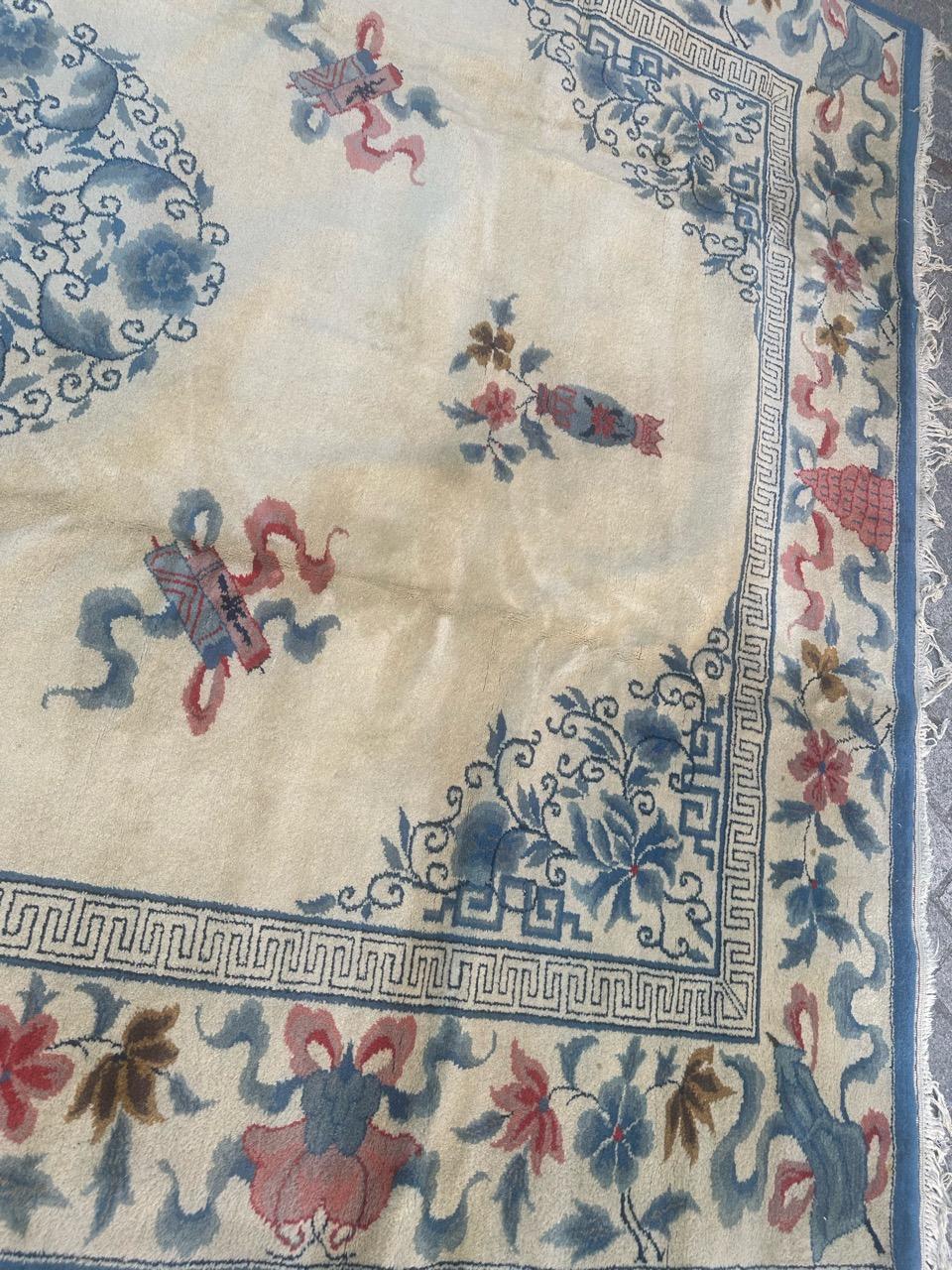 Hand-Knotted Nice mid century Chinese art deco rug For Sale