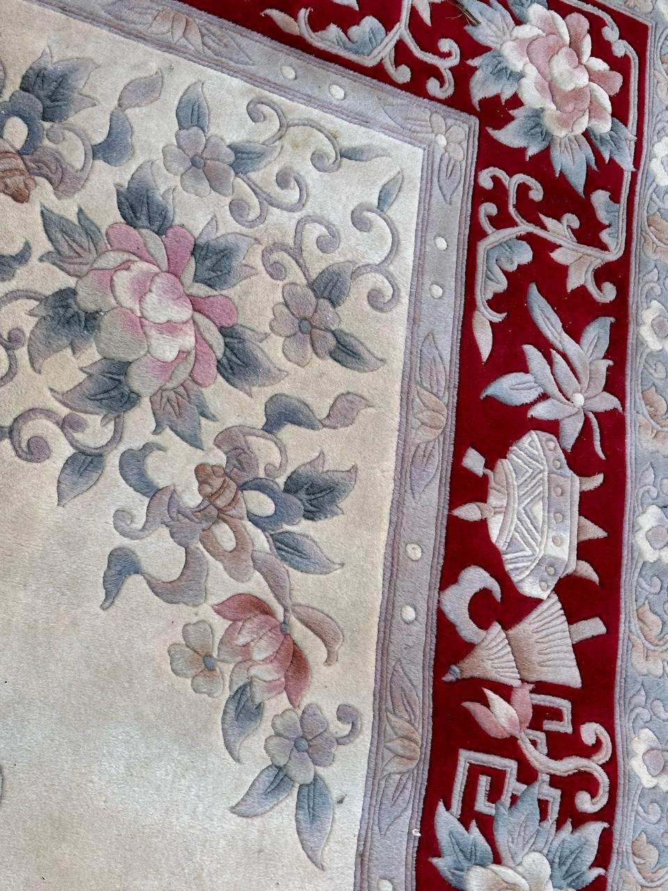 Hand-Knotted Nice mid century Chinese art deco rug For Sale