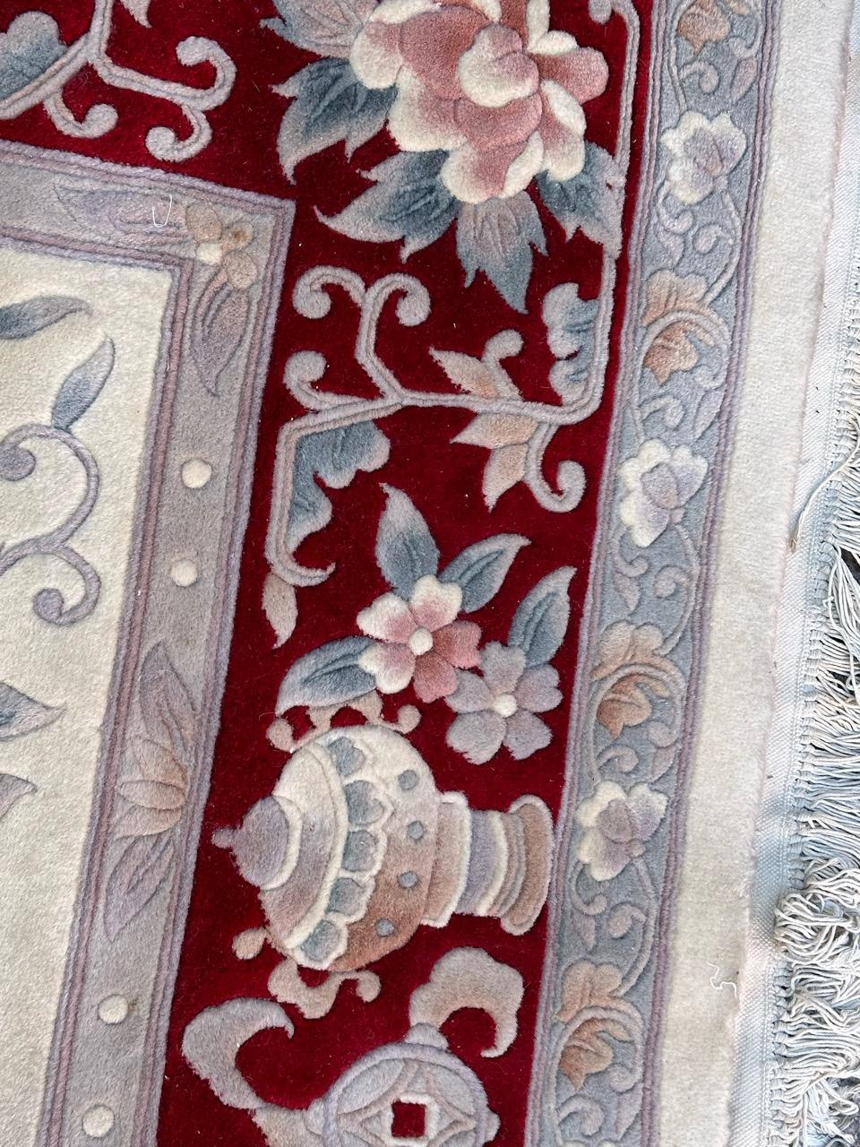 Nice mid century Chinese art deco rug In Good Condition For Sale In Saint Ouen, FR
