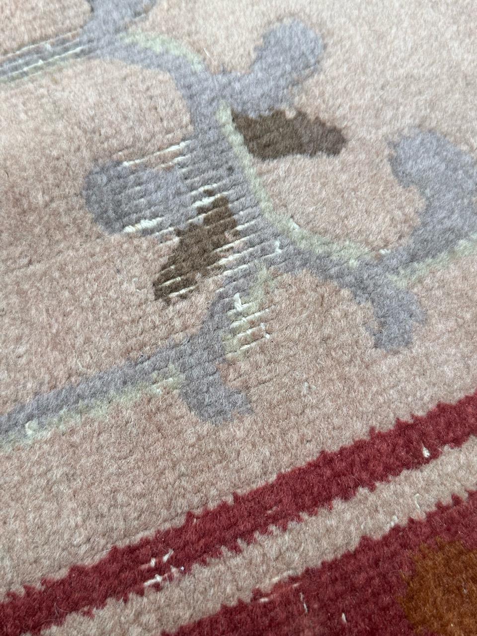20th Century Nice mid century Chinese art deco rug For Sale