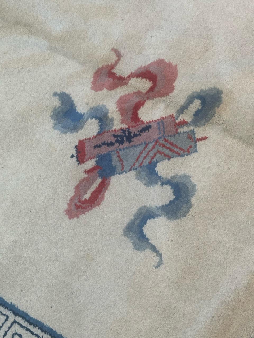 Wool Nice mid century Chinese art deco rug For Sale