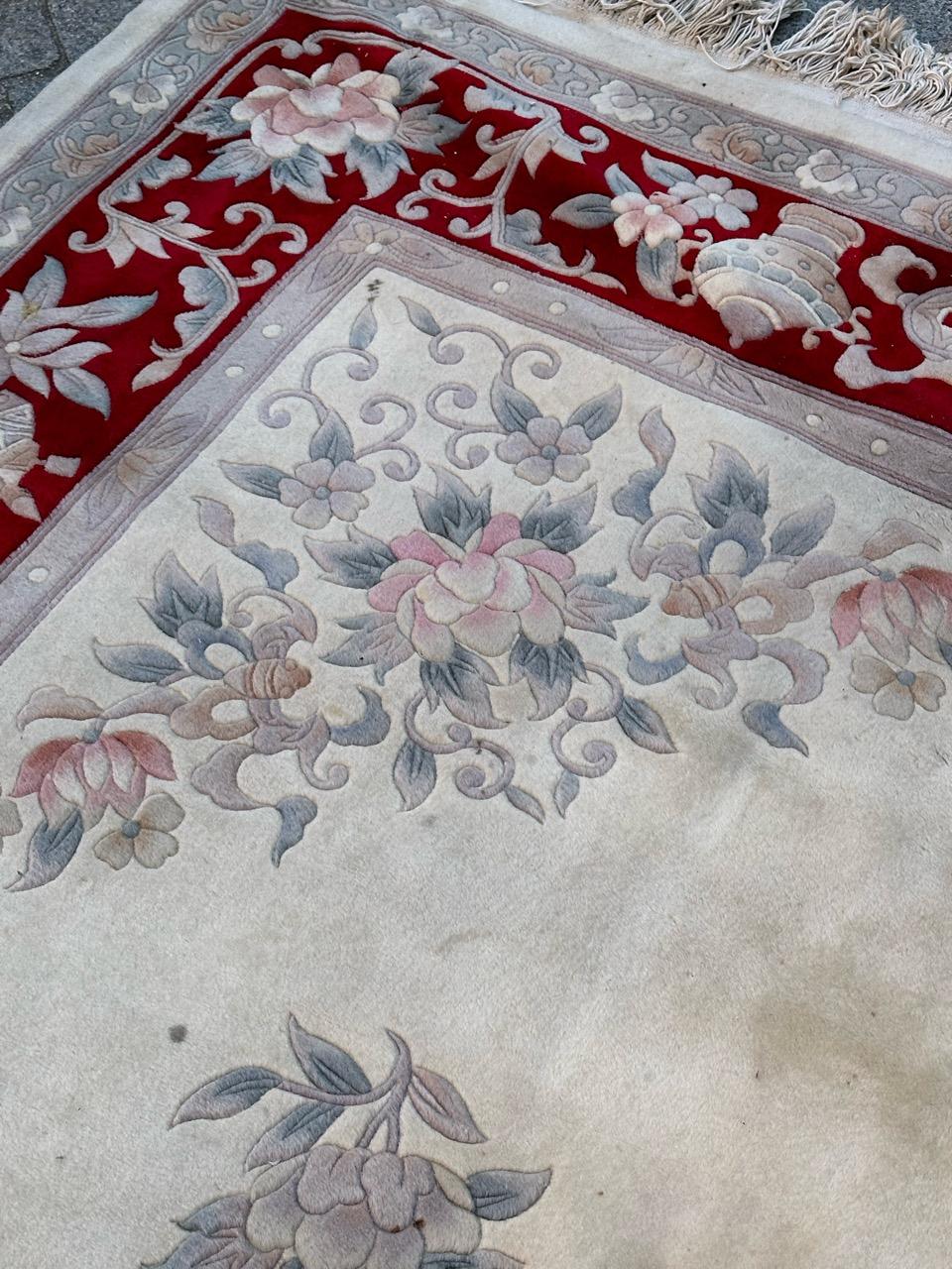 Wool Nice mid century Chinese art deco rug For Sale