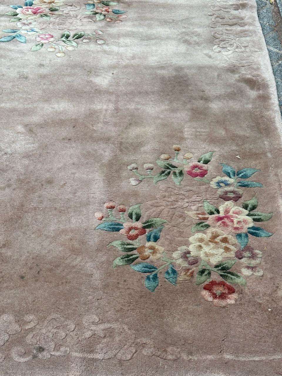 Fin du 20e siècle Beau tapis art déco chinois du milieu du siècle dernier en vente