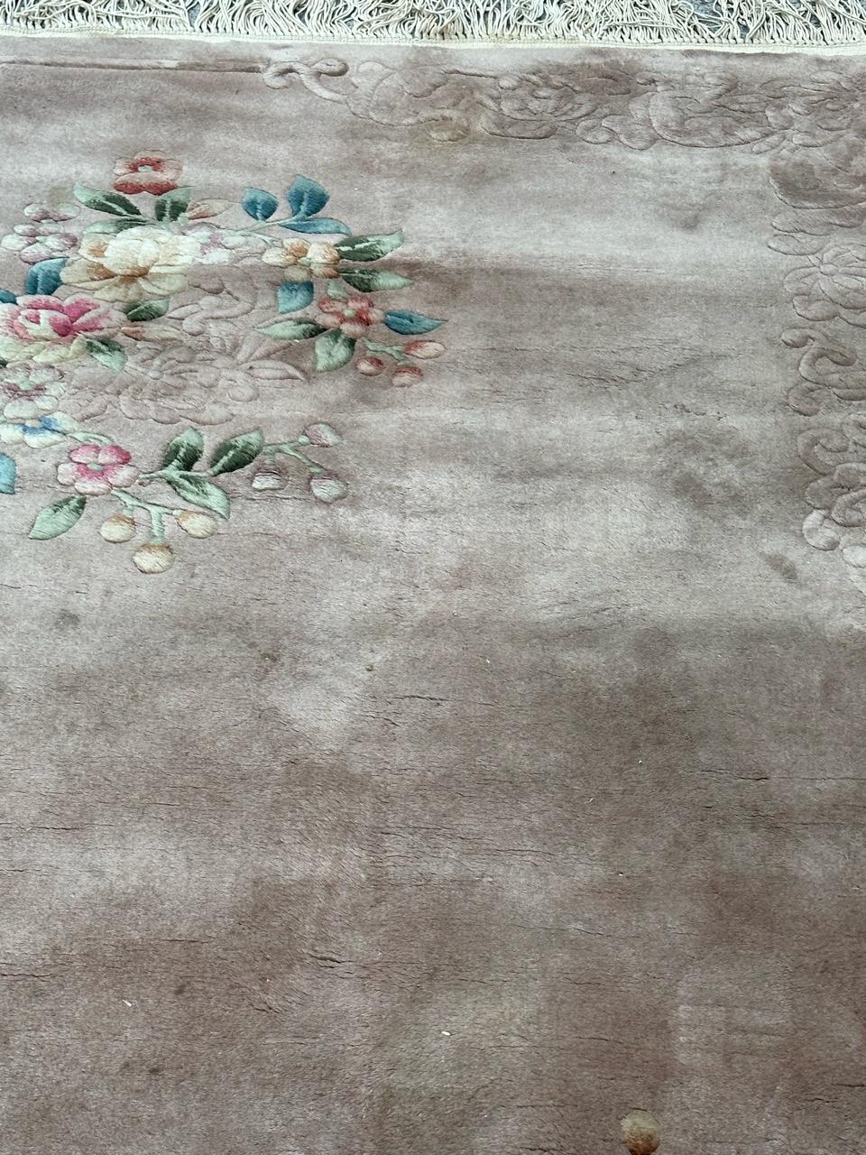 Laine Beau tapis art déco chinois du milieu du siècle dernier en vente