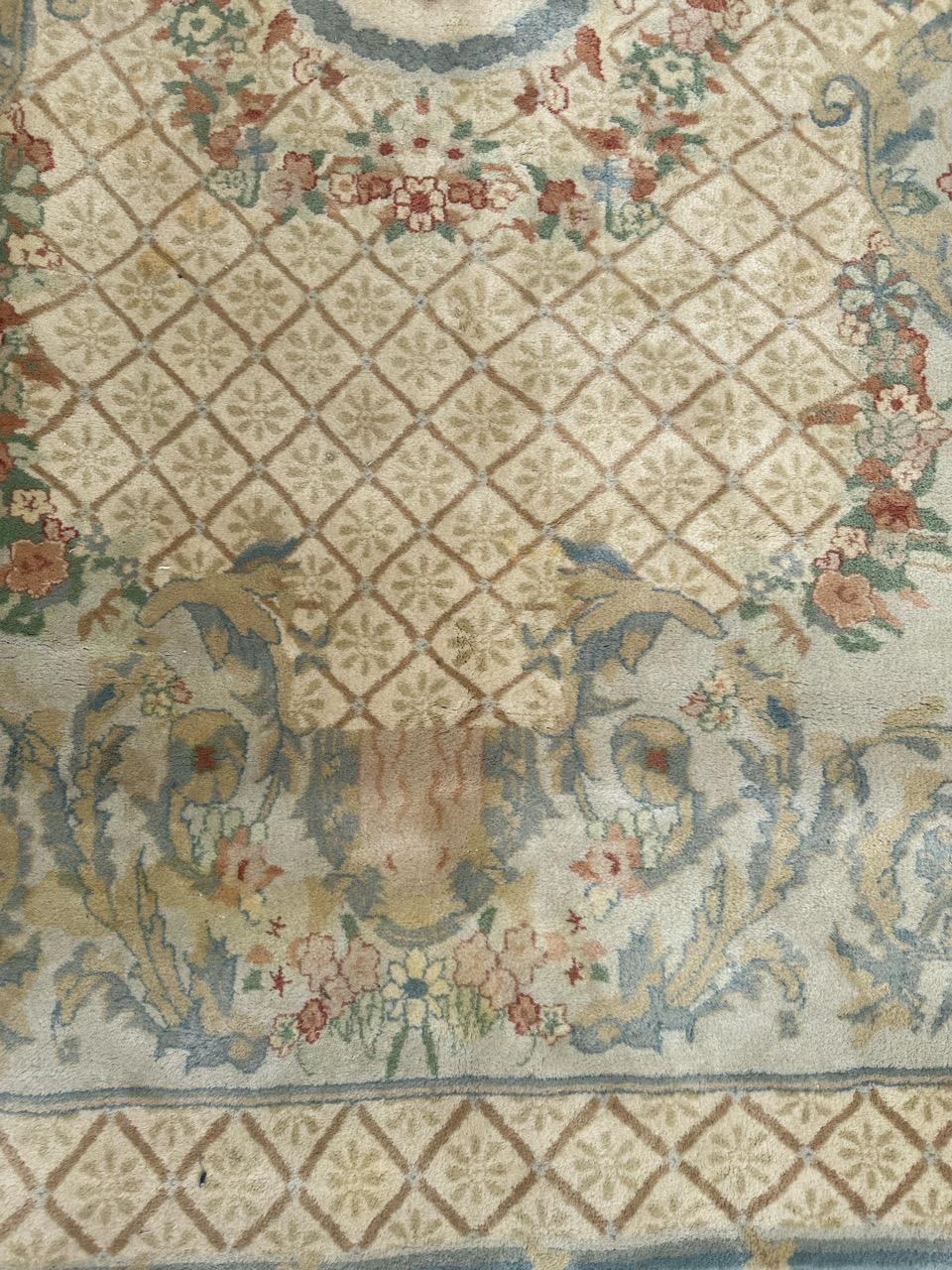 Aubusson Bel tappeto CNA Savonnerie di metà secolo, ridotto in vendita