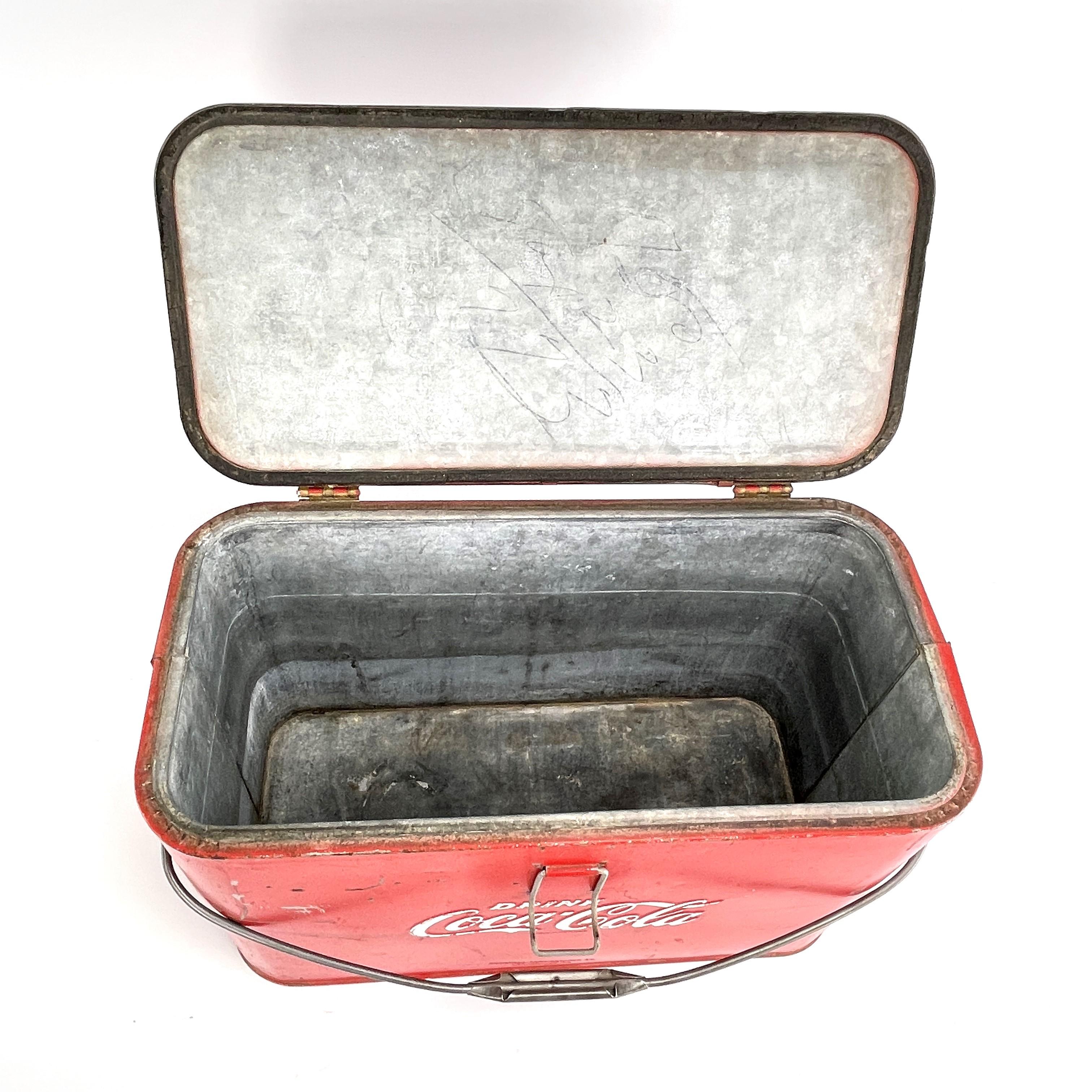 Mid-Century Modern nice Mid Century Coca Cola cooler beverage crate red Ice Cooler 50s For Sale
