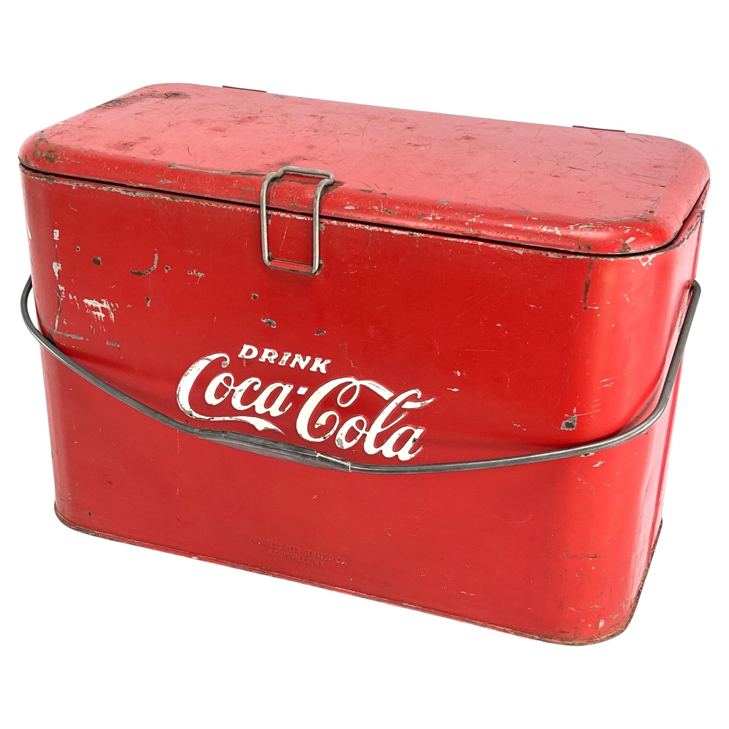 nice Mid Century Coca Cola cooler beverage crate red Ice Cooler 50s