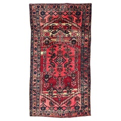 Retro Nice mid century distressed Hamadan rug 
