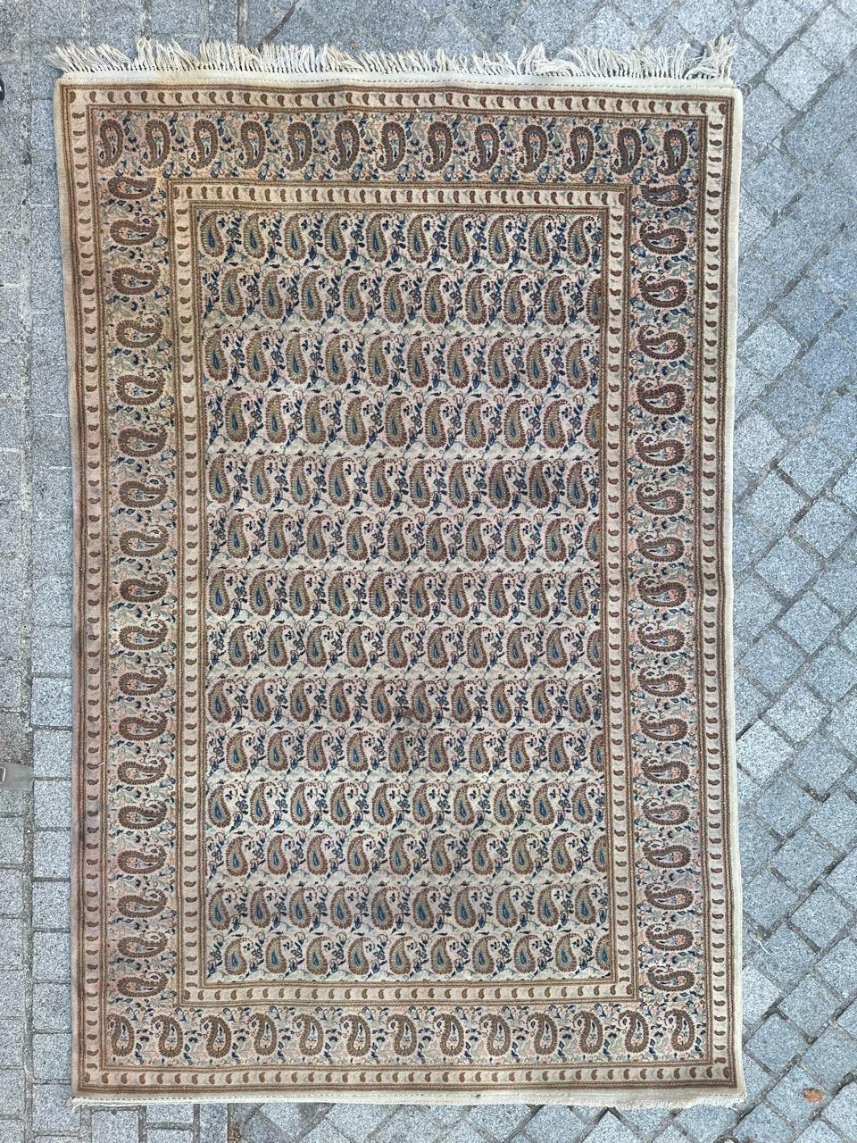 Bobyrug's Schöner Kashan-Teppich aus der Mitte des Jahrhunderts im Angebot 9