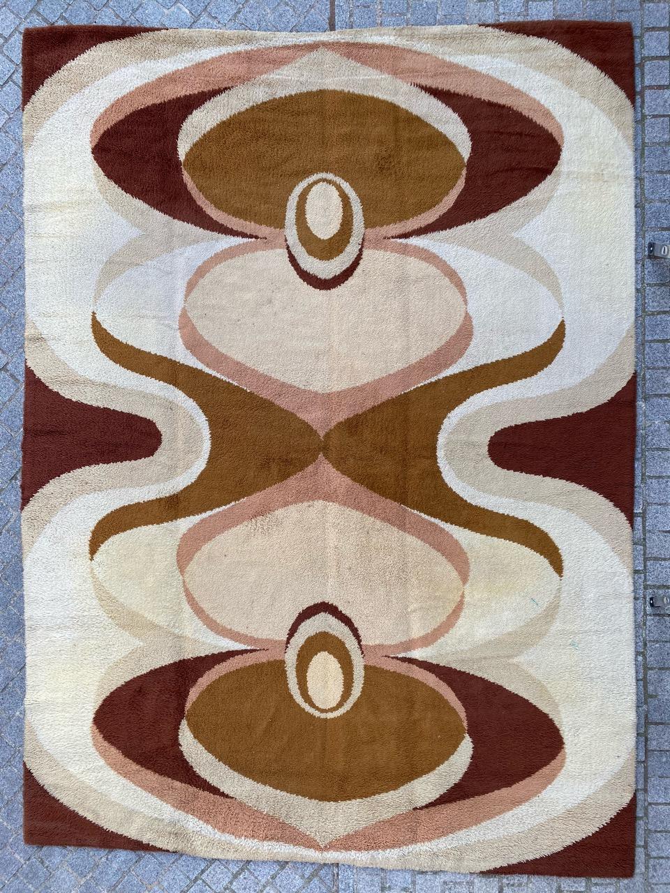 Schöner flach gewebter skandinavischer Teppich-Kelim aus der Mitte des Jahrhunderts  im Angebot 2