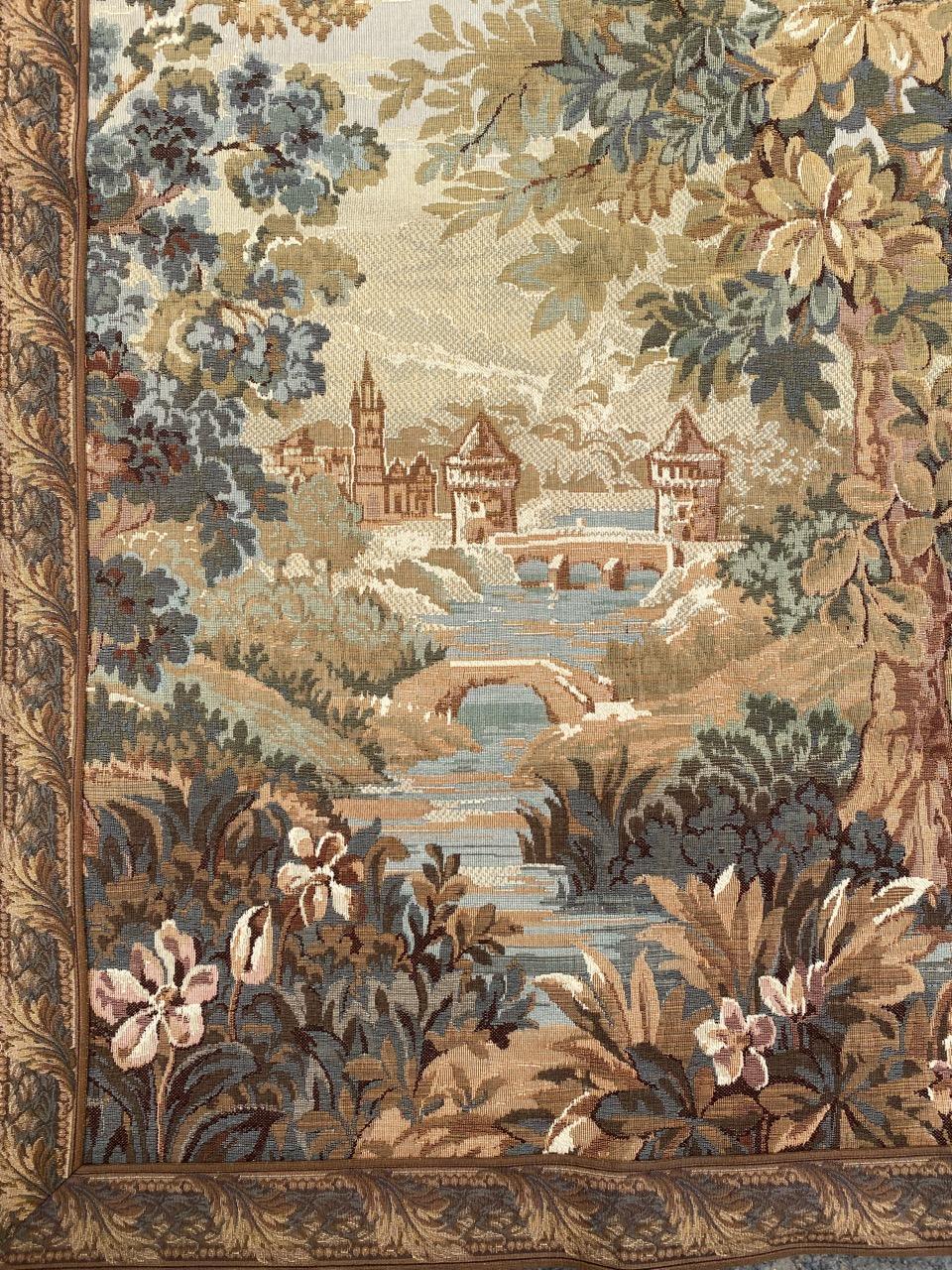 Aubusson Nice Mid Century French Jaquar Tapestry