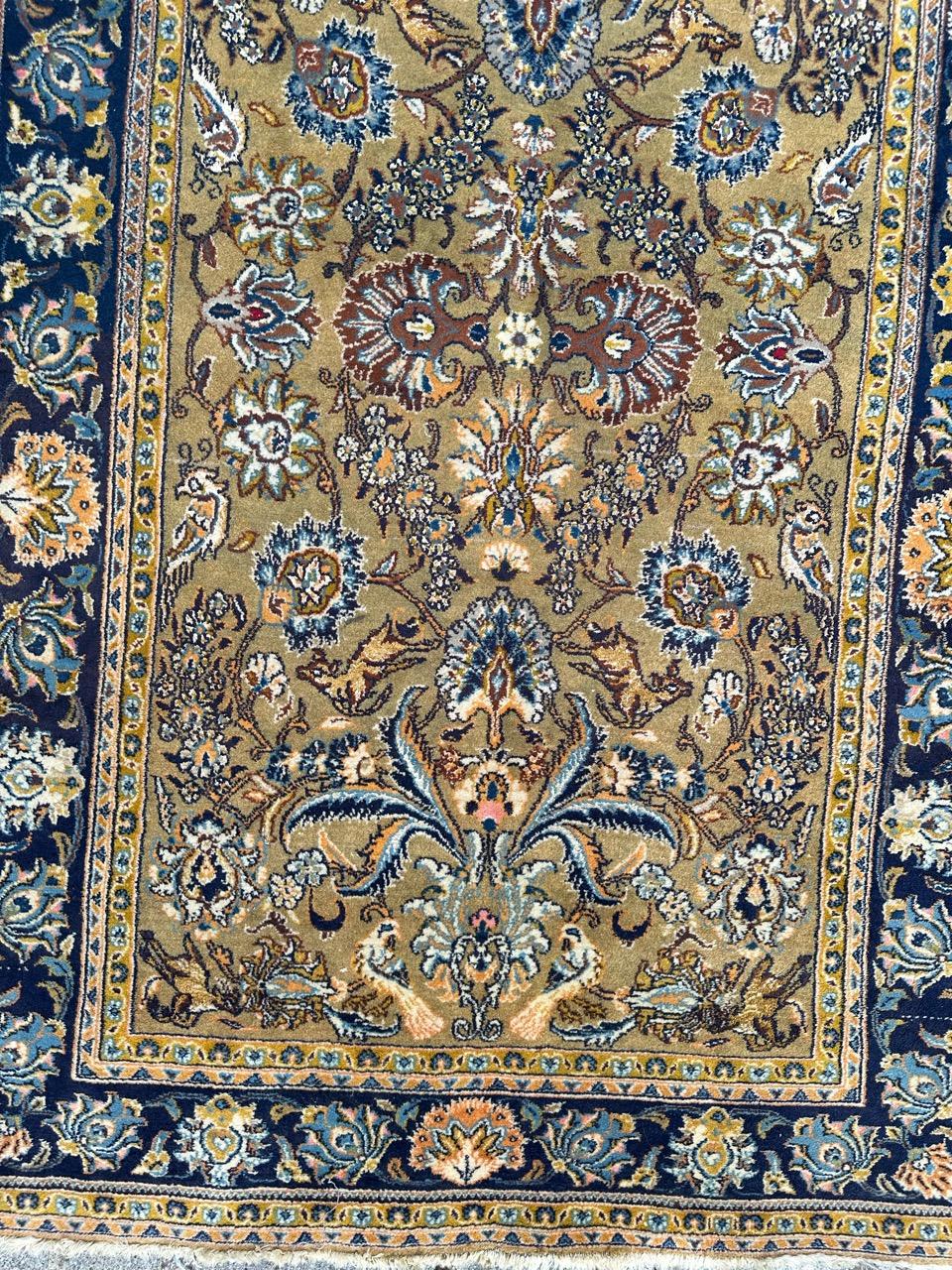 Kashan Bobyrug’s Nice mid century kashan rug  For Sale