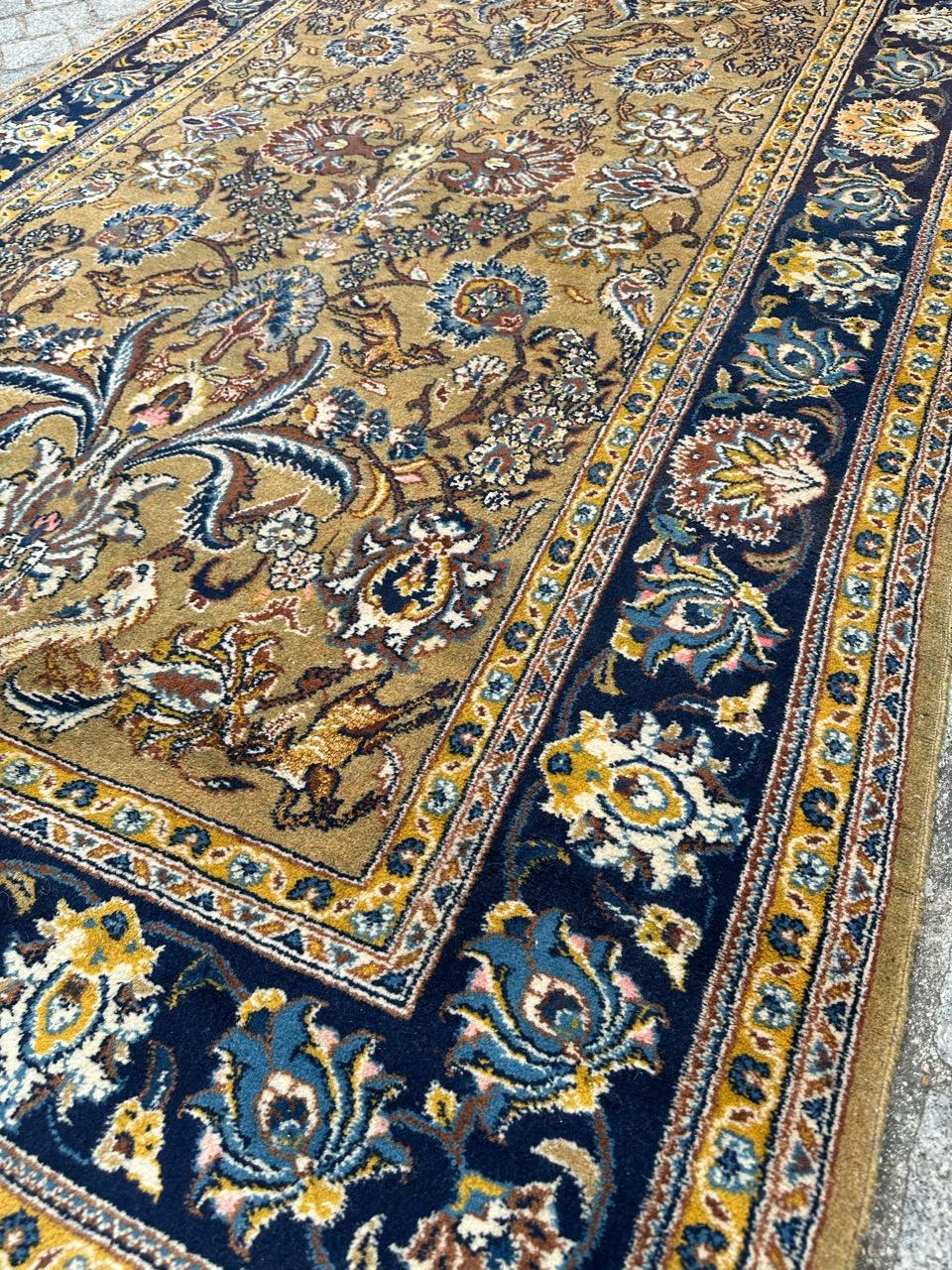 Bobyrug's Schöner Kashan-Teppich aus der Mitte des Jahrhunderts (20. Jahrhundert) im Angebot