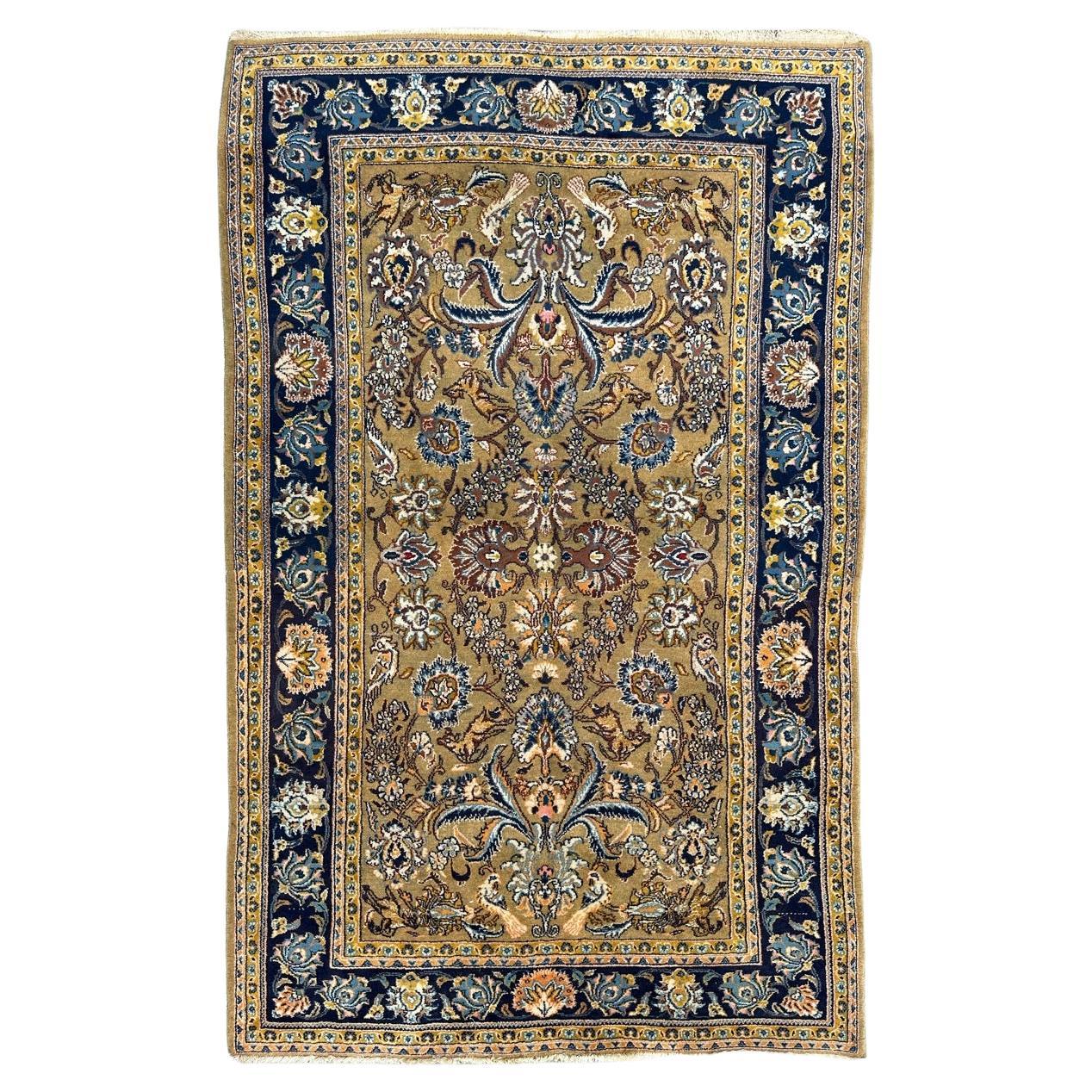 Bobyrug’s Nice mid century kashan rug  For Sale