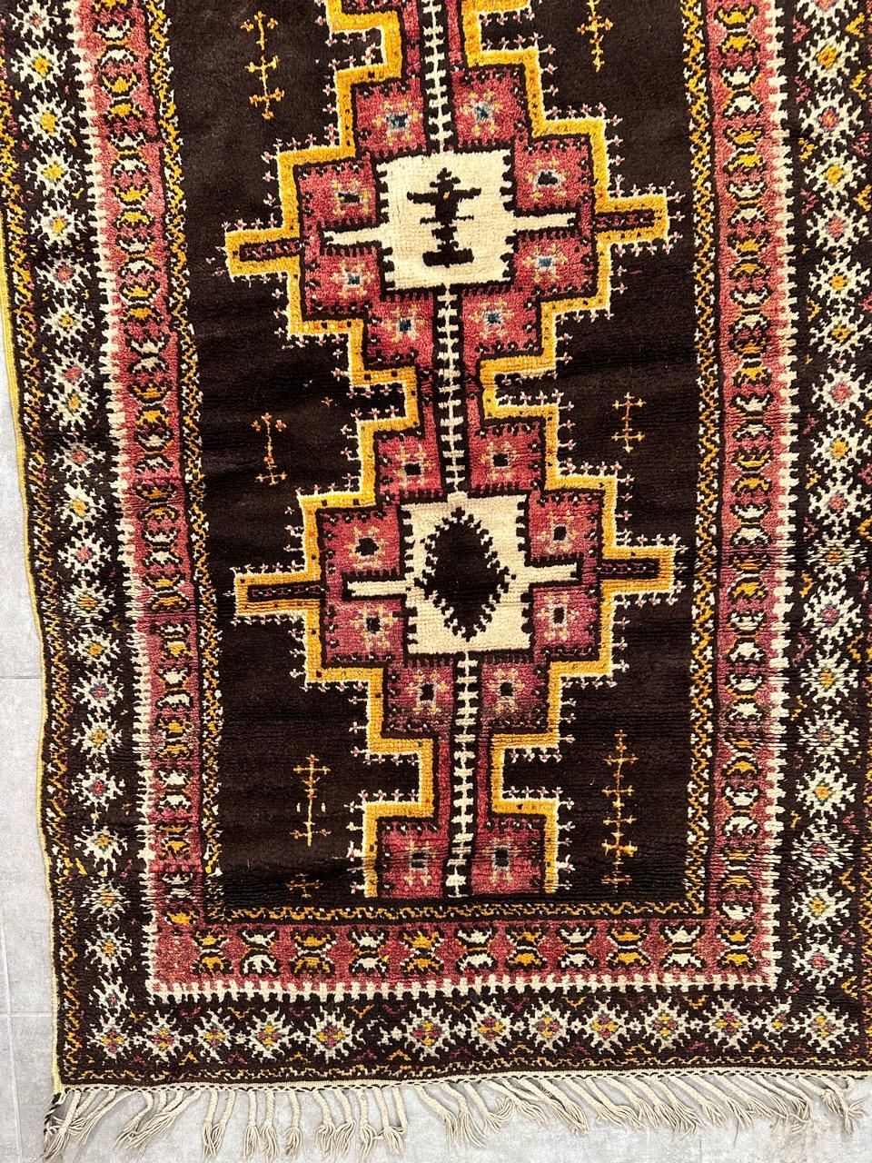 Tribal Bobyrug’s Nice Mid Century Moroccan Berbere Rug For Sale