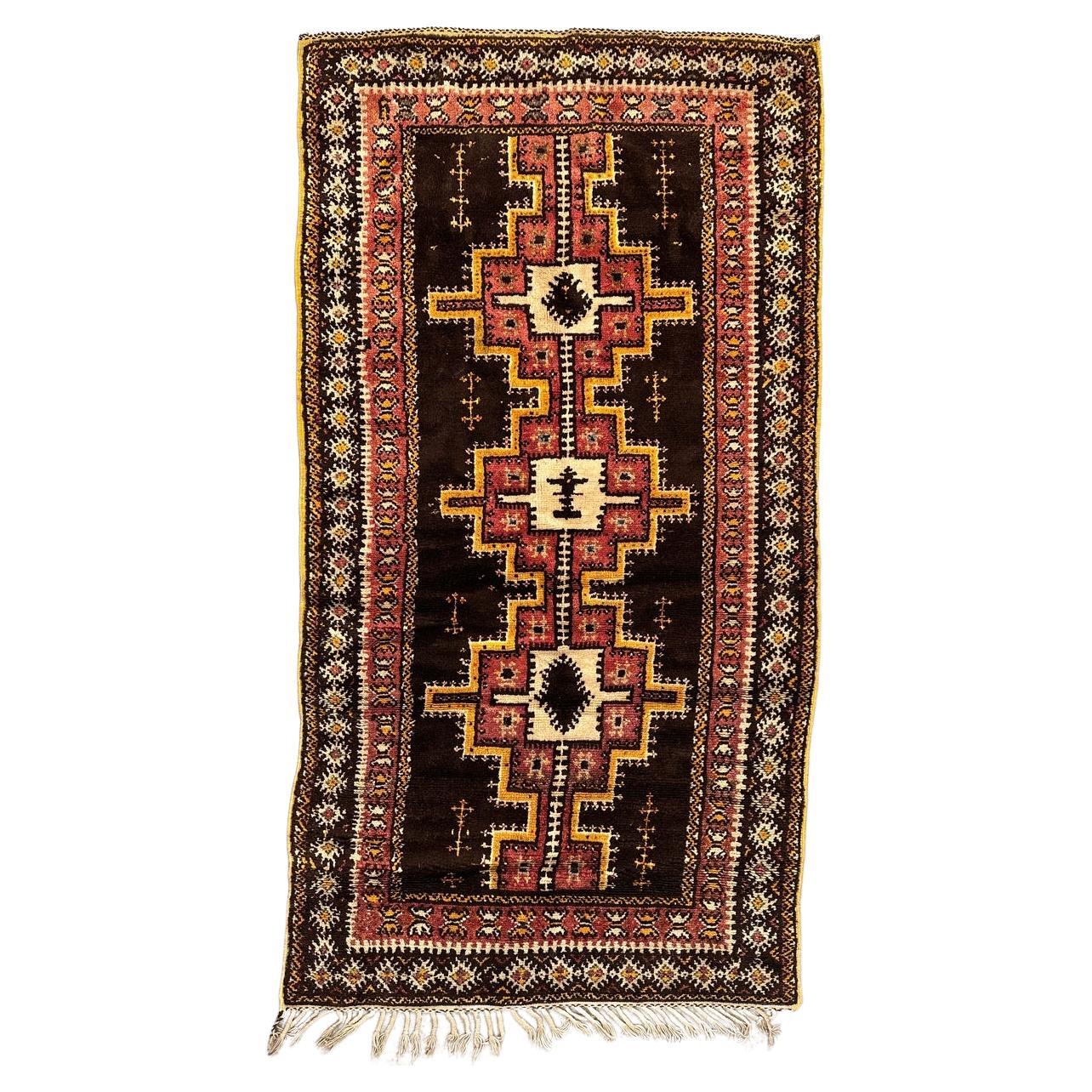 Bobyrug's Nice Mid Century Moroccan Berbere Rug (tapis berbère marocain du milieu du siècle)