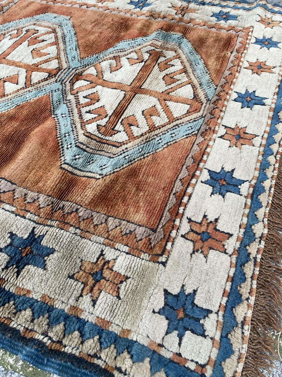 Bobyrug’s Nice Mid Century Turkish Kars Square Rug For Sale 3