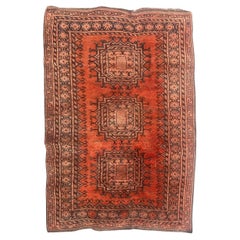 Retro Nice mid century Turkmen rug 