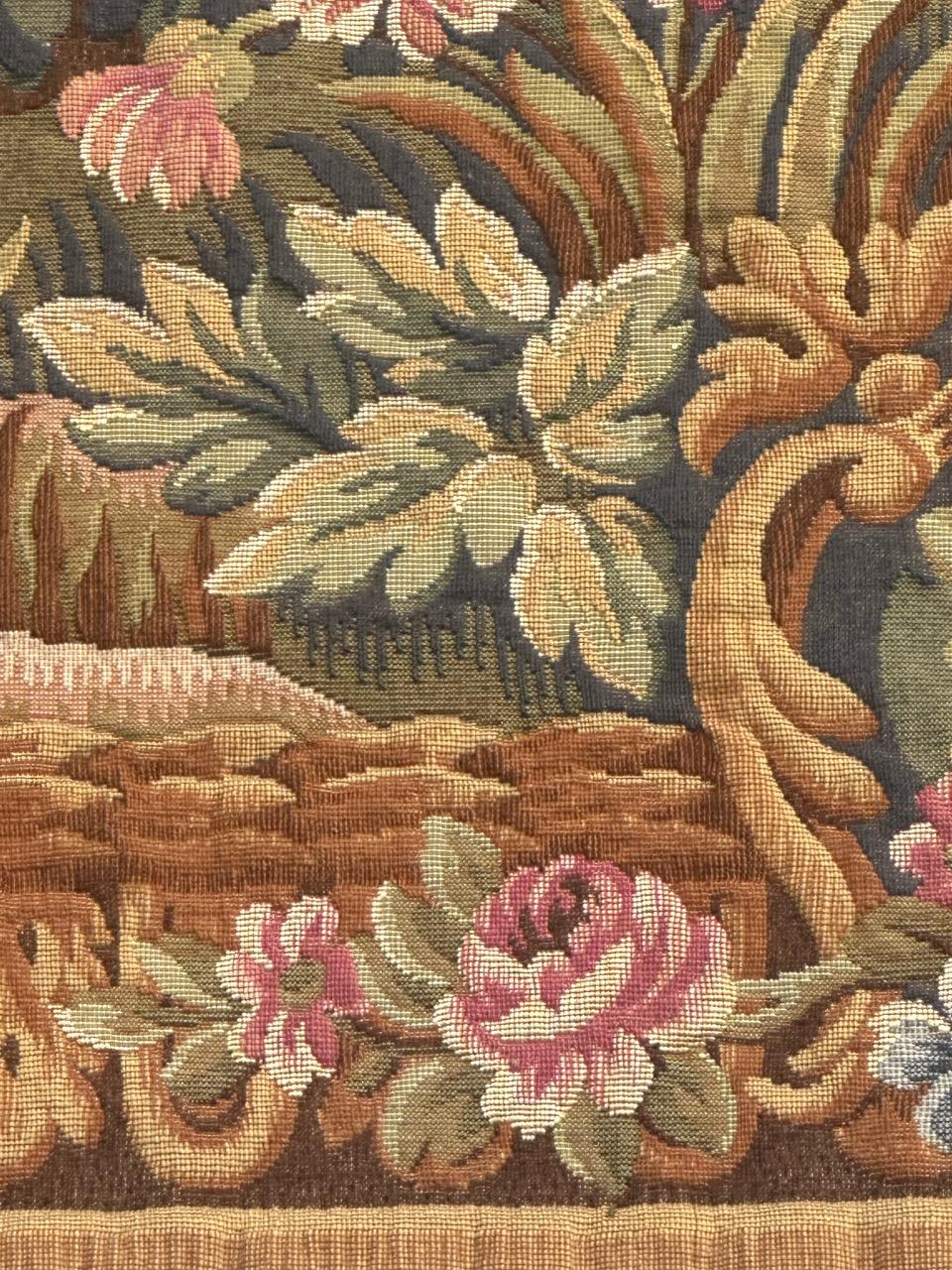 Nizza Midcentury Frankreich Aubusson Stil Jacquard Halluin Wandteppich 