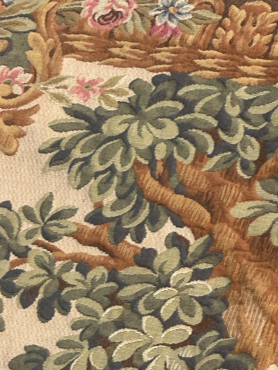 Nizza Midcentury Frankreich Aubusson Stil Jacquard Halluin Wandteppich 