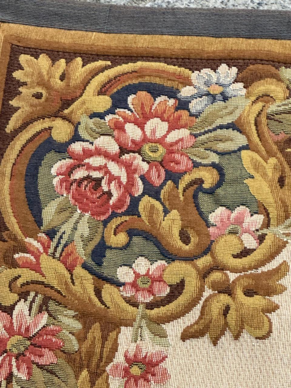 Nice Midcentury France Aubusson Style Jacquard Halluin Tapestry «bird’s offering For Sale 10