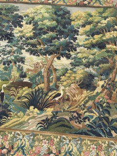 Nice Midcentury French Aubusson Style Jacquard Halluin Tapestry « landscape »