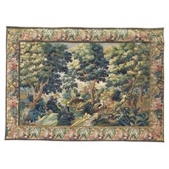 Nice Midcentury French Aubusson Style Jacquard Halluin Tapestry « landscape »