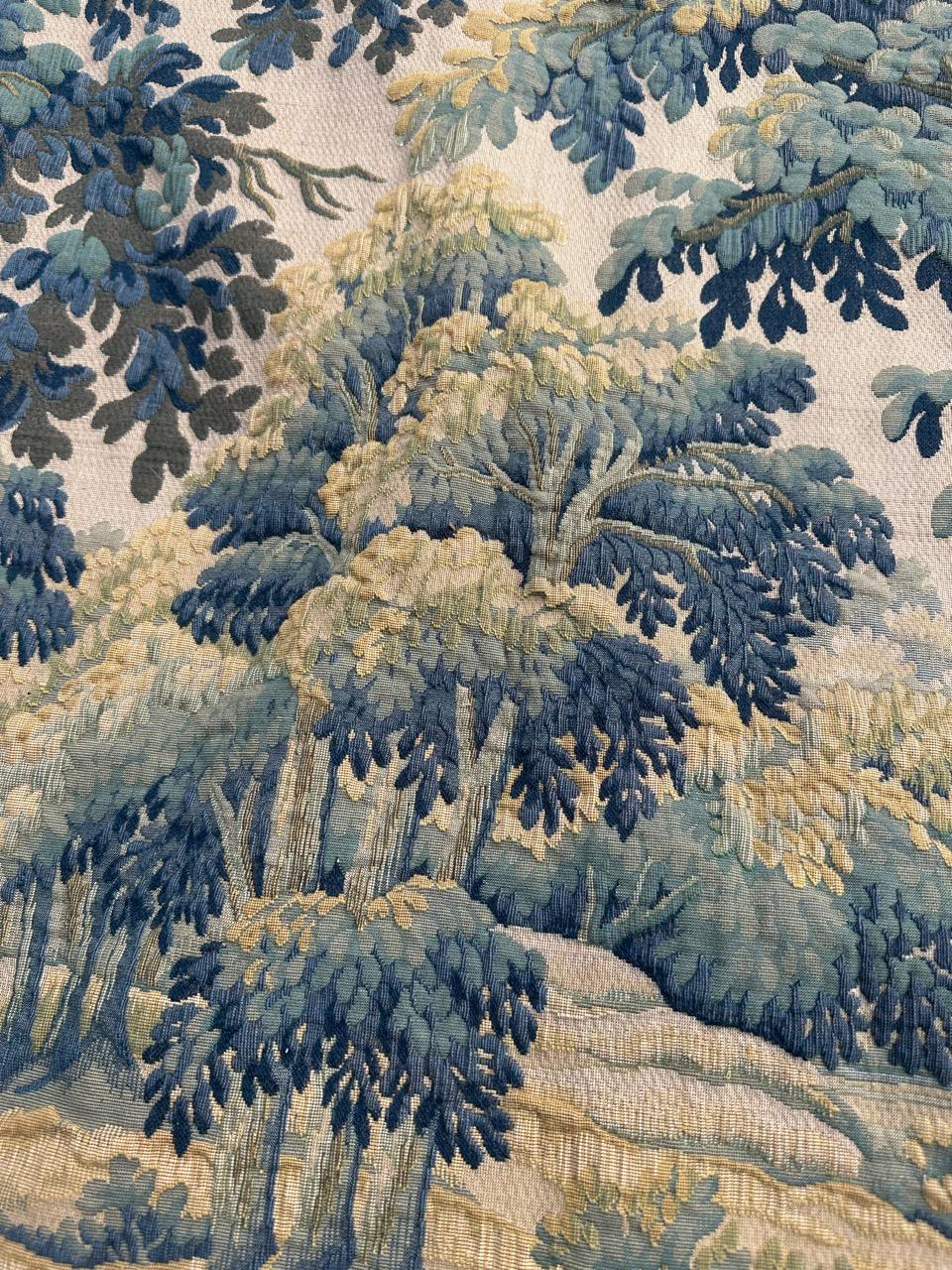 Nice Midcentury French Aubusson Style Jacquard Halluin Tapestry «Verdure Mallard For Sale 9