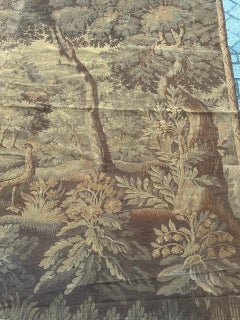 Bell'arazzo francese di metà secolo in stile Aubusson Jacquard Halluin "Verdure Mallard