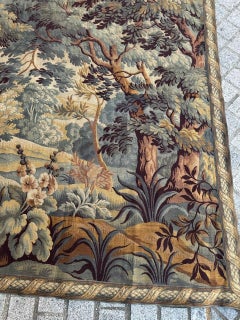 Nice Midcentury French Aubusson Style Jacquard Tapestry « landscape »