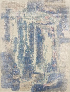 Beau tapis noué à motif abstrait moderne et moderne