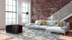 Schöner moderner geknüpfter Teppich im abstrakten Design