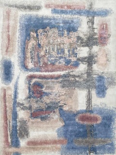 Schöner moderner geknüpfter Teppich im abstrakten Design