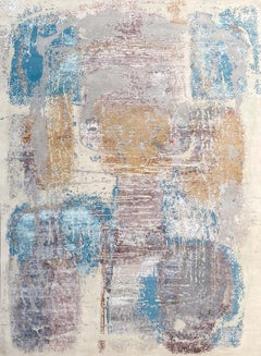 Beau tapis noué à motif abstrait moderne et moderne