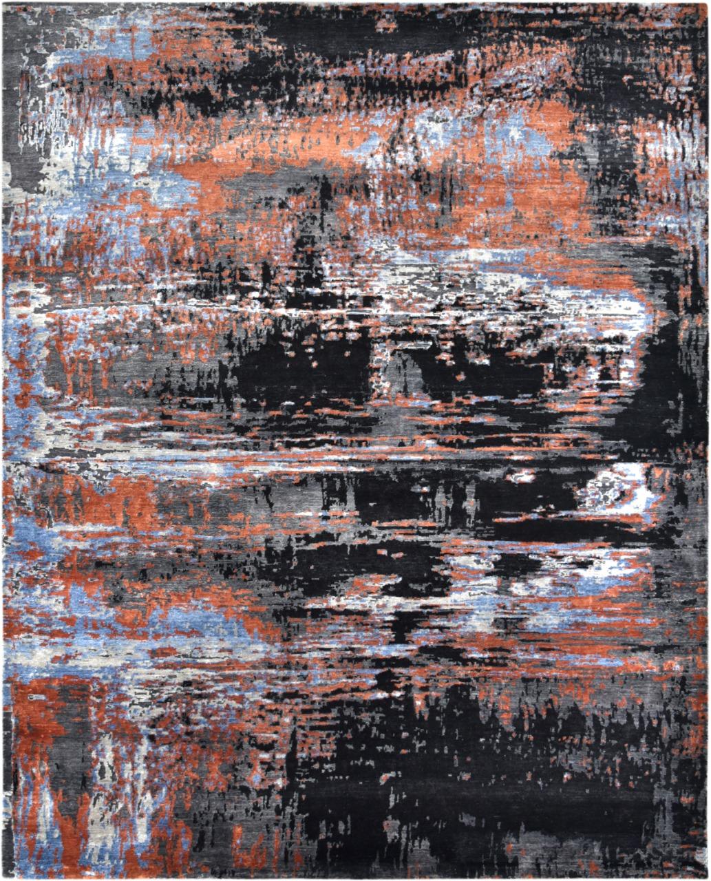 Hand-Knotted Nice Modern Abstract Design Knotted Rug For Sale