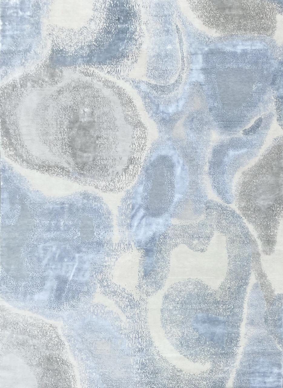 Hand-Knotted Nice Modern Abstract Design Knotted Rug For Sale