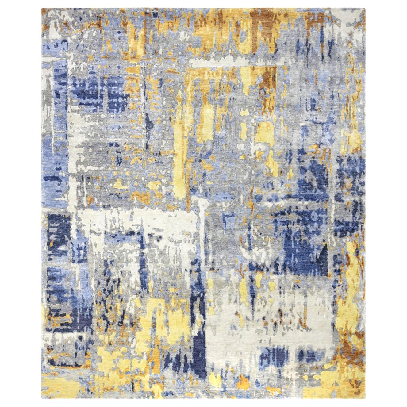 Nice Modern Abstract Design Knotted Rug