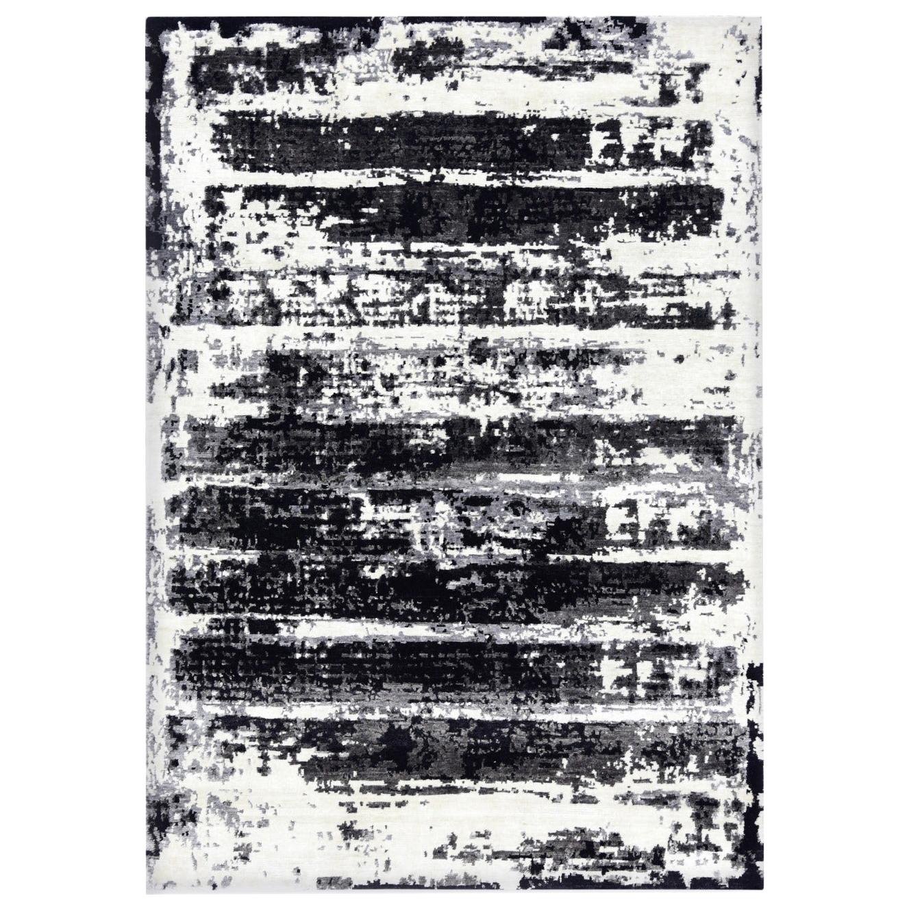 Nice Modern Abstract Design Knotted Rug For Sale