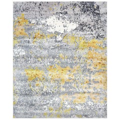 Bonita alfombra anudada de diseño abstracto moderno