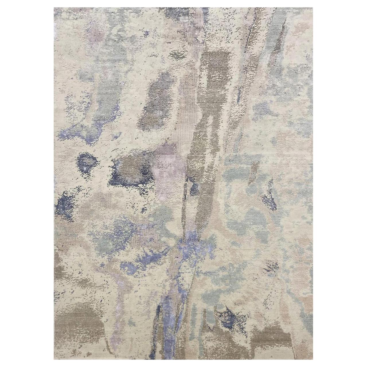 Nice Modern Abstract Design Knotted Rug For Sale at 1stDibs