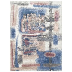 Beau tapis noué à motif abstrait moderne et moderne