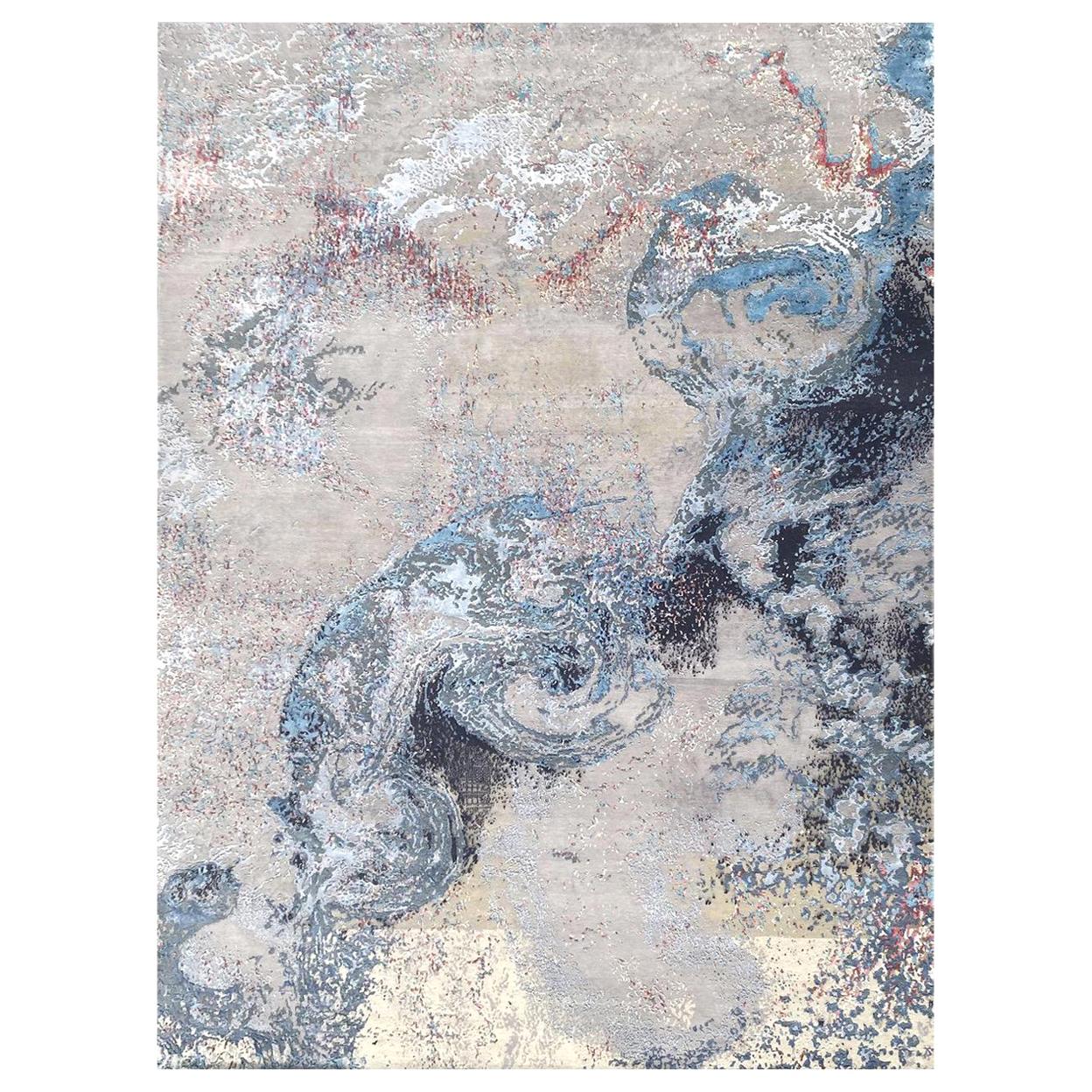 Nice Modern Abstract Design Knotted Rug