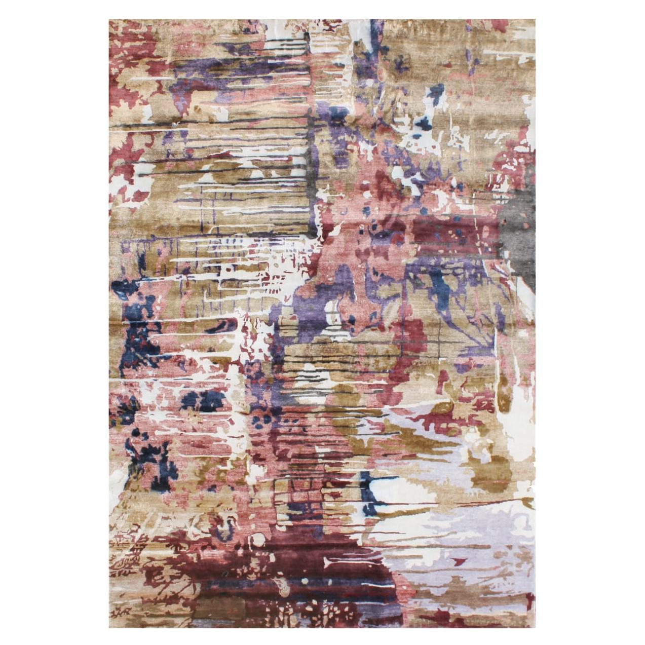 Nice Modern and Abstract Design Silk Rug For Sale