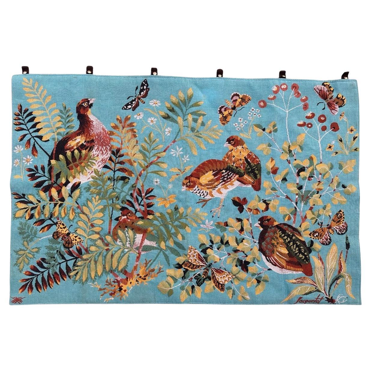 Schöner moderner französischer Jacquard-Wandteppich im Aubusson-Stil von "Jacqelot". im Angebot