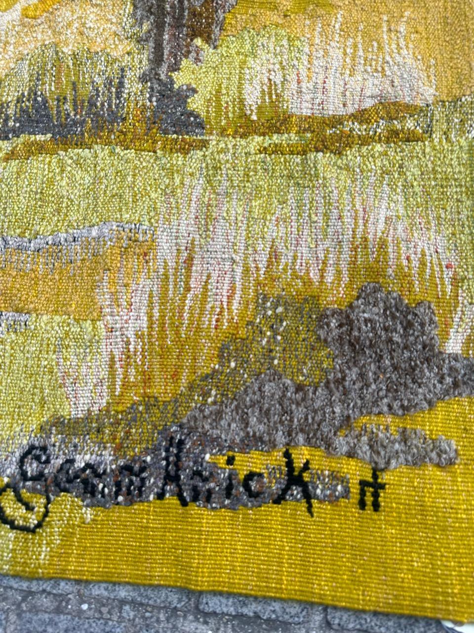 Nice modern French Aubusson Tapestry by « Gemmanick » 11