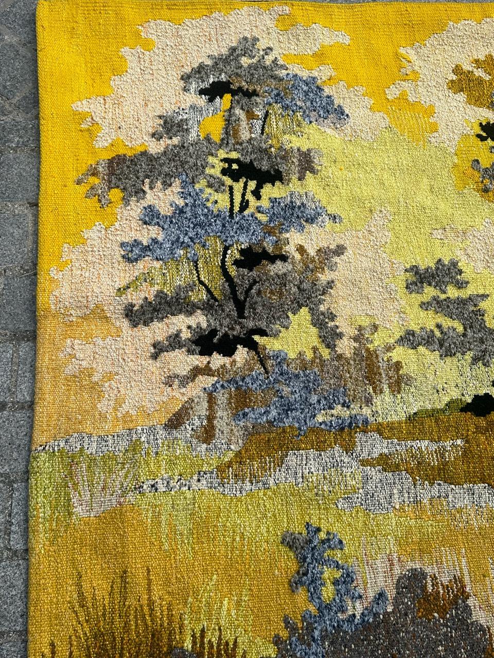 Nice modern French Aubusson Tapestry by « Gemmanick » In Good Condition In Saint Ouen, FR