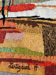 Bonito tapiz francés moderno de Aubusson de " Lartigaud "