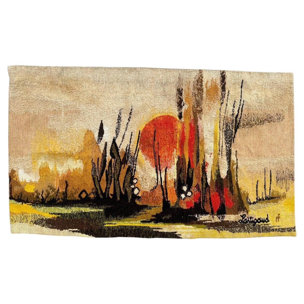 Bonito tapiz francés moderno de Aubusson de " Lartigaud "