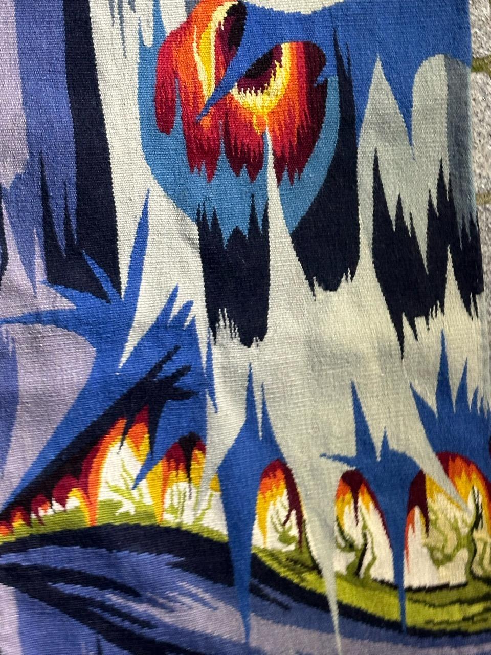 Schöner moderner französischer Aubusson Wandteppich im Zustand „Gut“ im Angebot in Saint Ouen, FR