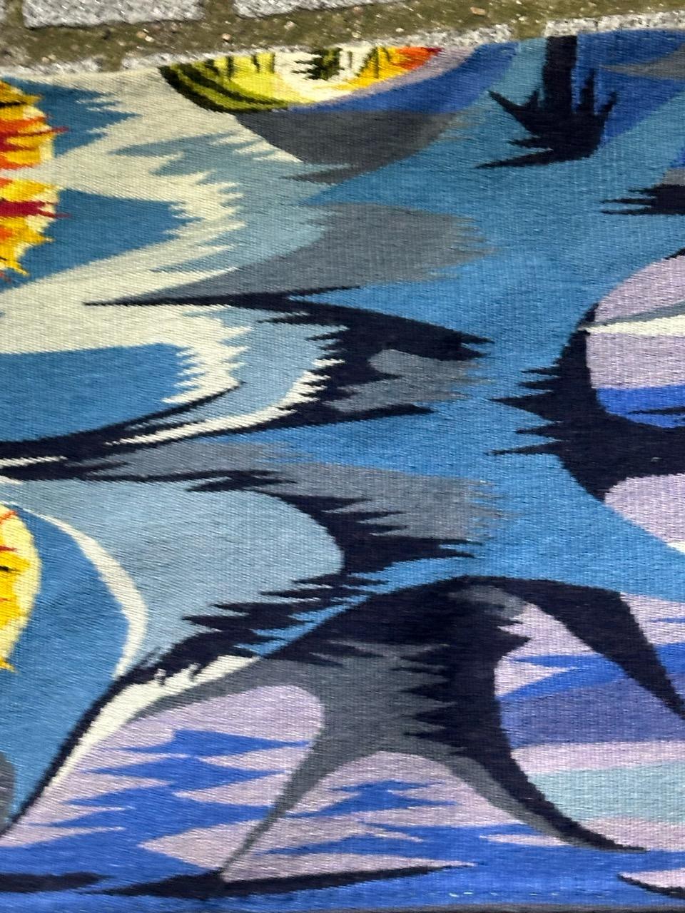 Schöner moderner französischer Aubusson Wandteppich im Angebot 2